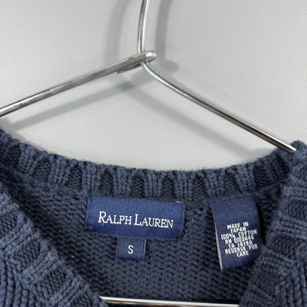 Ralph Lauren Sweater Kids Small Blue American Flag Cotton Knit Crewneck Japan